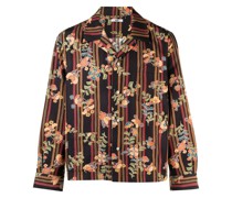 Gestreiftes Hemd mit Blumen-Print