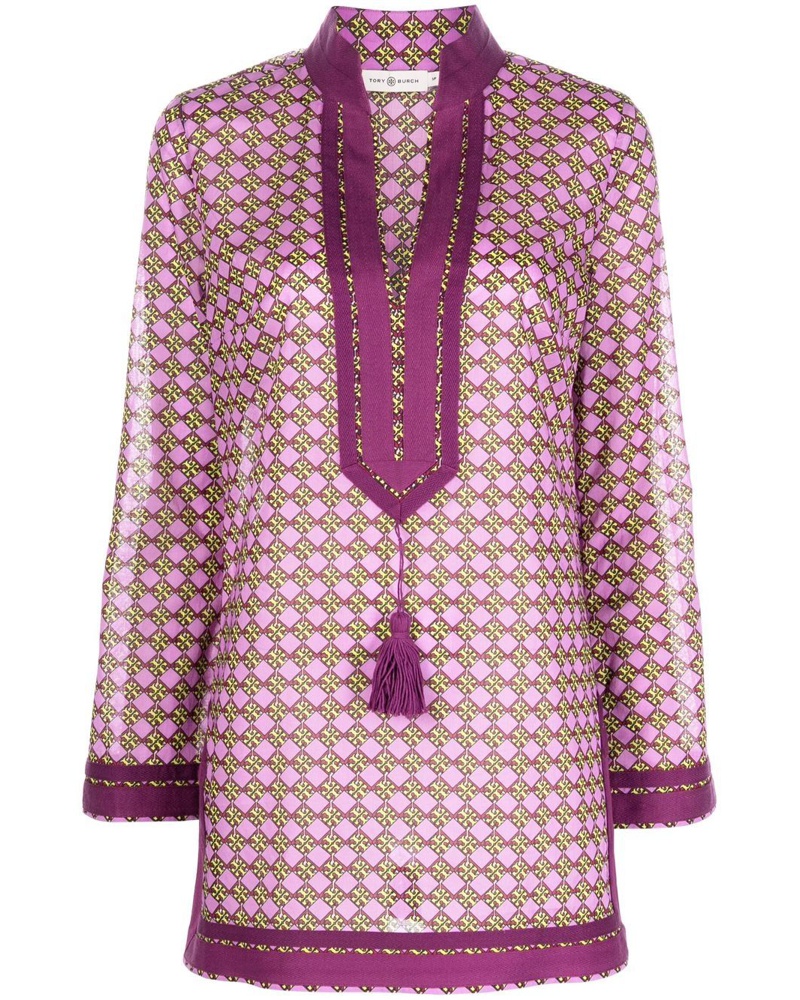 Tory Burch Damen Langarmshirt mit geometrischem Print Tory Burch Damen Langarmshirt mit geometrischem Print