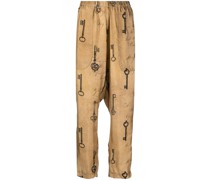 Tapered-Hose mit Schlüssel-Print