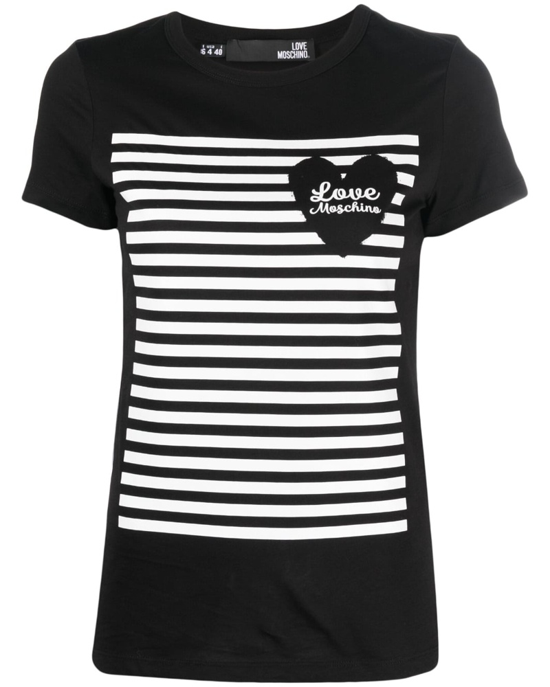 Moschino Damen T-Shirt mit Logo-Print