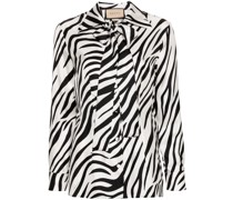 Seidenhemd mit Zebra-Print
