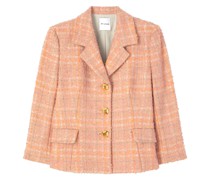 Tweed-Jacke mit fallendem Revers
