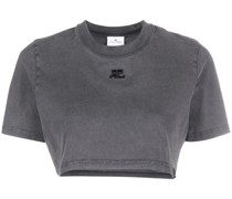 Cropped-Top mit Logo-Stickerei
