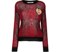 Karierter Intarsien-Pullover