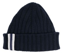 Kaschmirmütze mit Streifendetail