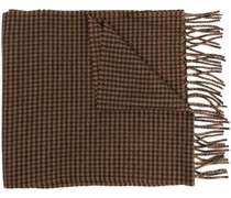 wool-blend check-pattern scarf
