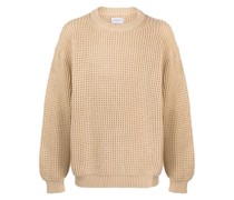 Gehäkelter Pullover mit Logo-Patch