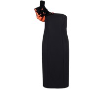 Asymmetrisches Kleid mit Rüschen