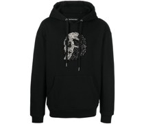 Hoodie mit Kristall-Totenkopf