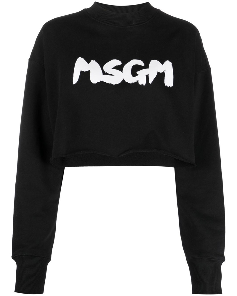 MSGM Damen Sweatshirt mit Logo-Print