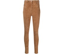 Röhrenhose aus Wildleder