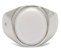 Ovaler Ring mit weißem Achat