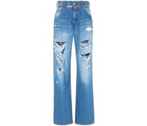 distressed-effect finish jeans