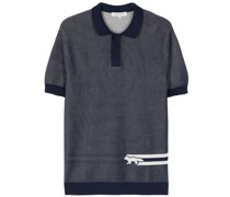 Fox-motif cotton polo shirt