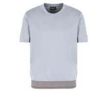 Baumwoll-T-Shirt mit Kontrastsaum