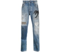 Gerade Jeans im Patchwork-Look