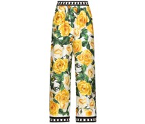 Yellow Rose Pyjama-Hose aus Seide