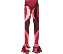 Gerüschte Hose mit abstraktem Print