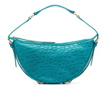 Schultertasche mit Kroko-Effekt