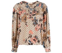 Seidenbluse mit Blumen-Print
