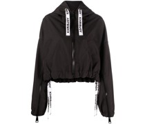 Cropped-Windbreaker mit Kordelzug