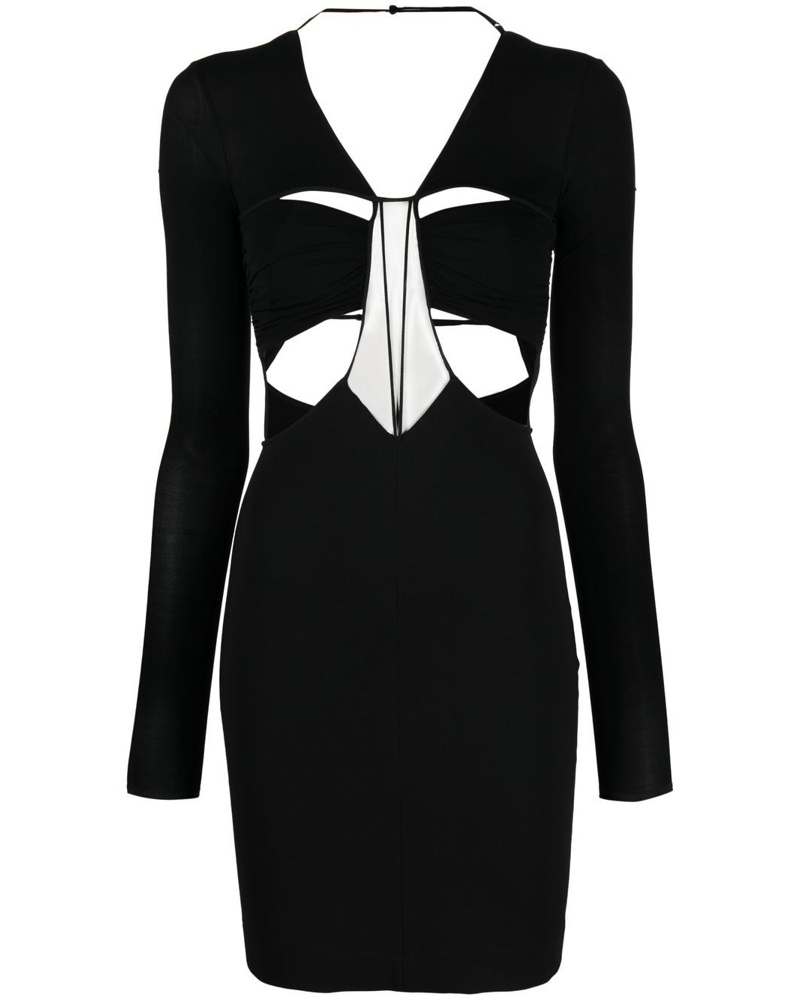Nensi Dojaka Damen Midikleid mit Cut-Outs