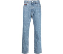 Straight-Leg-Jeans mit Print