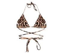 leopard-print velour bikini top