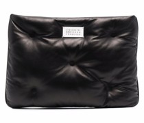 Gepolsterte Clutch mit Logo-Schild