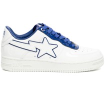A BATHING APE® Bape white & navy patent leather sneakers