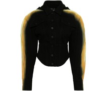 Corseted Gradient-effect denim jacket