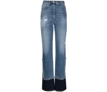High-Waist-Jeans mit geradem Bein