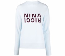 Intarsien-Pullover mit Logo