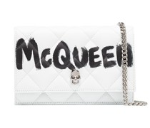 Schultertasche mit Logo-Print