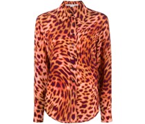 Seidenhemd mit Leoparden-Print