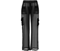 Schlaghose mit transparentem Design