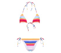 Triangel-Bikini mit Zickzack-Print