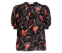 Seidenbluse mit Puffärmeln