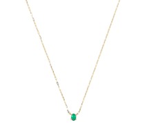 14kt Gelbgoldhalskette mit Schmuckstein-Anhänger