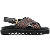 Slingback-Sandalen mit Logo