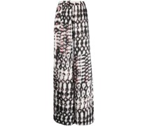 Weite Hose mit abstraktem Print