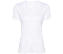 Leinen-T-Shirt mit V-Ausschnitt