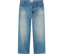 Ausgeblichene Cropped-Jeans