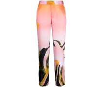 Cruise abstract-print silk-charmeuse trousers