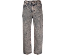 Cropped-Jeans mit Acid-Wash-Effekt
