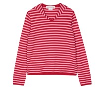 sailor-collar striped knit Pullover