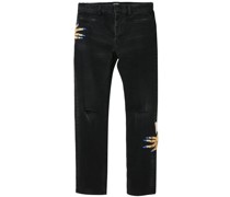 Straight-Leg-Jeans mit Stickerei