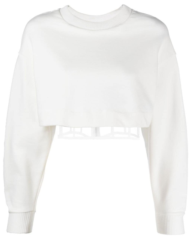 Alexander McQueen Damen Rückenfreies Cropped-Sweatshirt