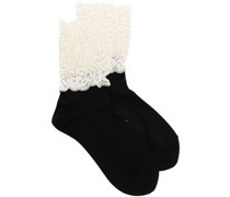 Lace embroidered socks
