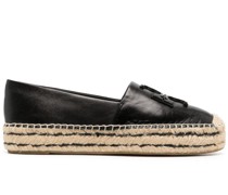logo-patch leather espadrilles